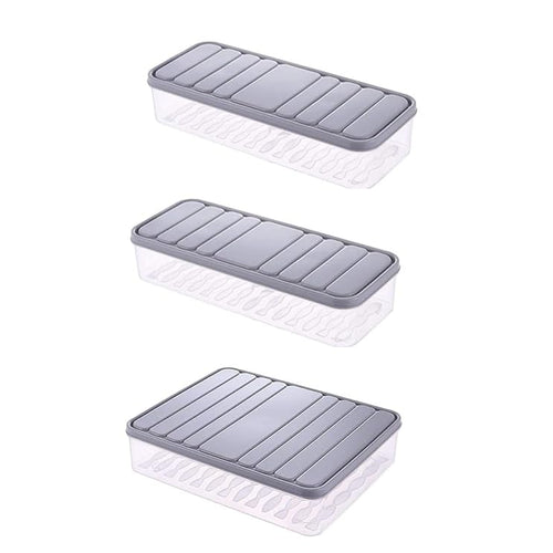 KLEO Fridge Storage Containers with Lid - Set of 3 | Fridge organizer, Freezer Storage for Food, Leftovers, Vegetables, Fruits | Air-tight Container to Keep Food Fresh – Transparent Plastic