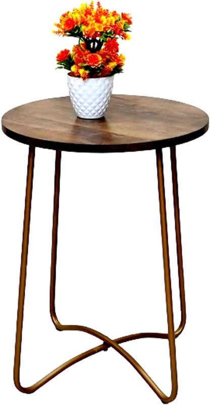 eSplanade Wooden Round Corner Table Coffee Table Stand for Living Room - 21" Inches Height