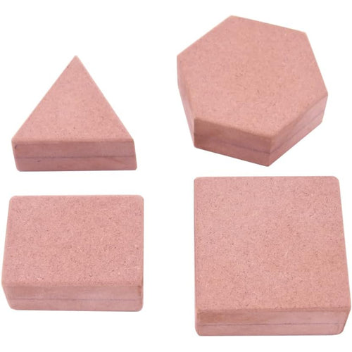 IVEI DIY MDF Mixed Shapes Paper Weights - Set of 4 | Paint Your own Stationery | Plain Wooden Blanks for Art - decoupage - Resin -Mandala