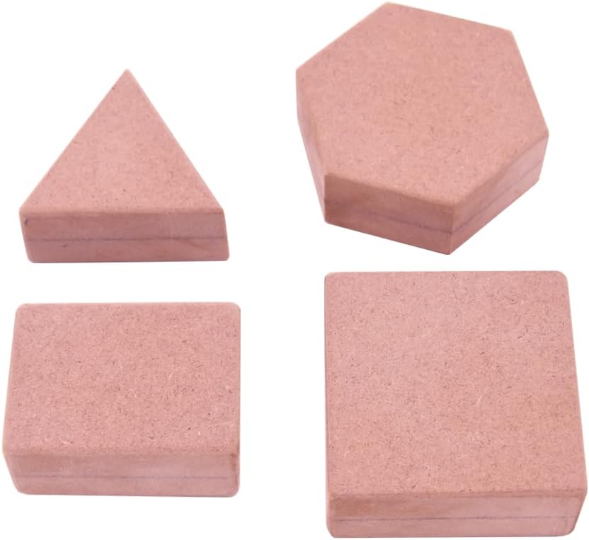 IVEI DIY MDF Mixed Shapes Paper Weights - Set of 4 | Paint Your own Stationery | Plain Wooden Blanks for Art - decoupage - Resin -Mandala