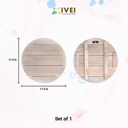 IVEI Wooden DIY Blank Name Plate Base Wood Sheet Craft - Plain Wooden Board Circular Cutouts for Painting Wooden Sheet Craft, Decoupage, Resin Art Work & Decoration