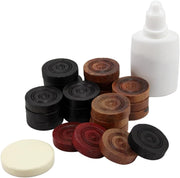 StonKraft Wooden Carrom Board Coins Pieces Combo Pack - 24 Carrom Coins, 2 Queens, 1 Striker and 1 Powder