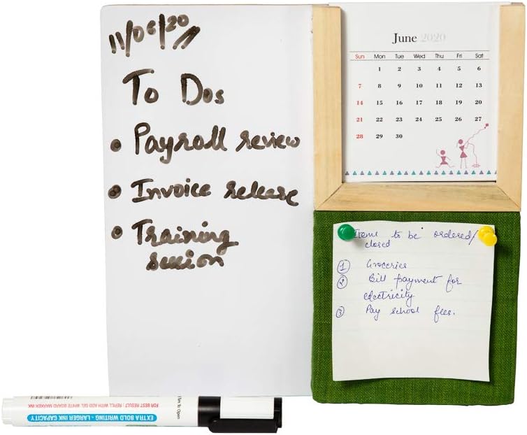 IVEI Warli Desk Calendar with Whiteboard, Pin Board & Pen Holder - Table Top Calendar Set - All-in-one Calendar Desk Organizer - Innovative gift for Office Desk Decor, School, Home