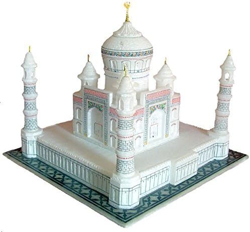 StonKraft Taj Mahal Replica, White Marble Sculpture, Handcrafted 6 inch Souvenir from India