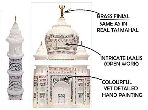 StonKraft Marble Taj Mahal Tajmahal Replica Model Agra India Souvenir Collection (9" x 9" Inch)