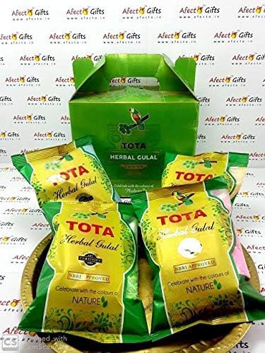 TOTA Herbal Holi Colour Giftbox | Certified Non-Toxic Chemical Free Natural Colors Ð 500 gm |Pack of 5 Neon Color Holi Gulal - Pink, Orange, Green, Light Green, Light Pink