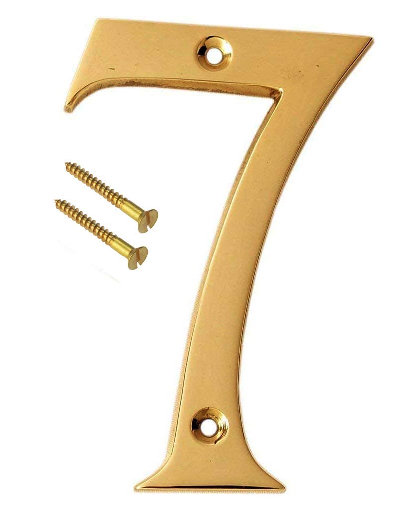 eSplanade 4" Brass House Hotel Door Number Plaque Numeric Numerical Digit 0-9 (0 (Zero))