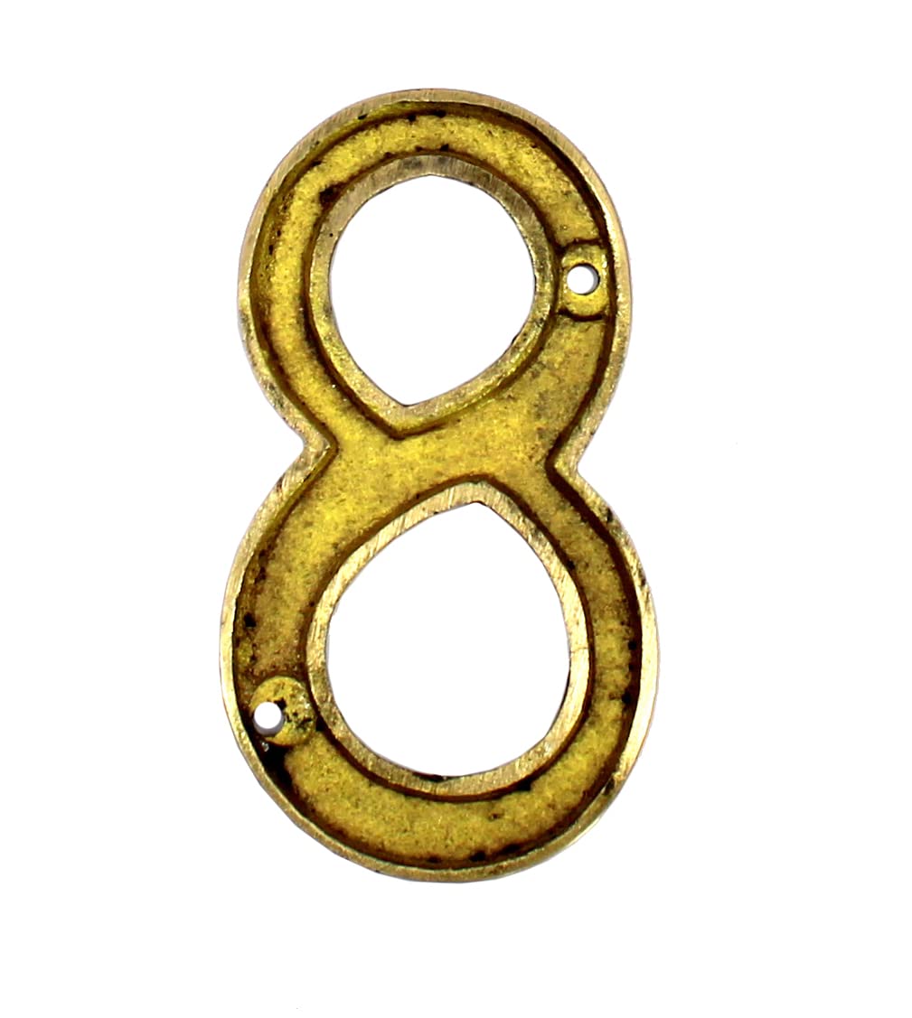 eSplanade 4" Brass House Hotel Door Number Plaque Numeric Numerical Digit 0-9 (0 (Zero))