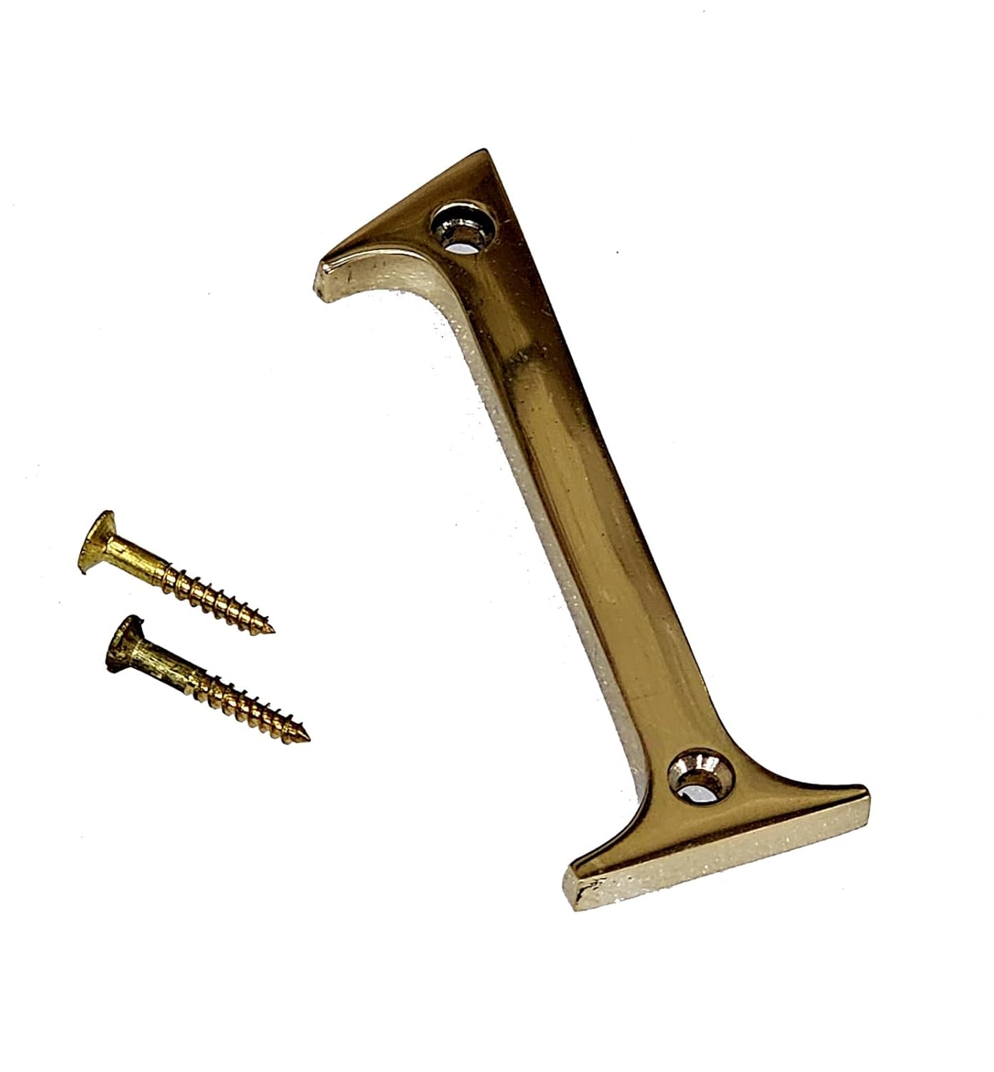 eSplanade 3" Brass House Hotel Door Number Plaque – Numeric Numerical Digit Sign for Home Office Hotel Guest House – Polished Brass Finish with Screws