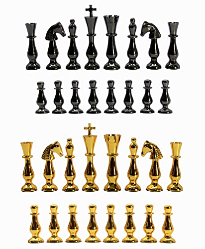 StonKraft Brass Chess Pieces Chess Coins Pawns Chessmen (3.5" Inches King Height)