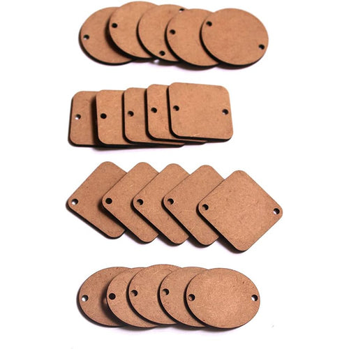 IVEI DIY MDF Cutouts of Rakhi/Friendship Band for Rakshabandan, Festivals - Plain MDF Blanks Cutouts for Painting Wooden Sheet Craft, Decoupage, Resin Art Work & Decoration - Set of 20