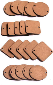 IVEI DIY MDF Cutouts of Rakhi/Friendship Band for Rakshabandan, Festivals - Plain MDF Blanks Cutouts for Painting Wooden Sheet Craft, Decoupage, Resin Art Work & Decoration - Set of 20