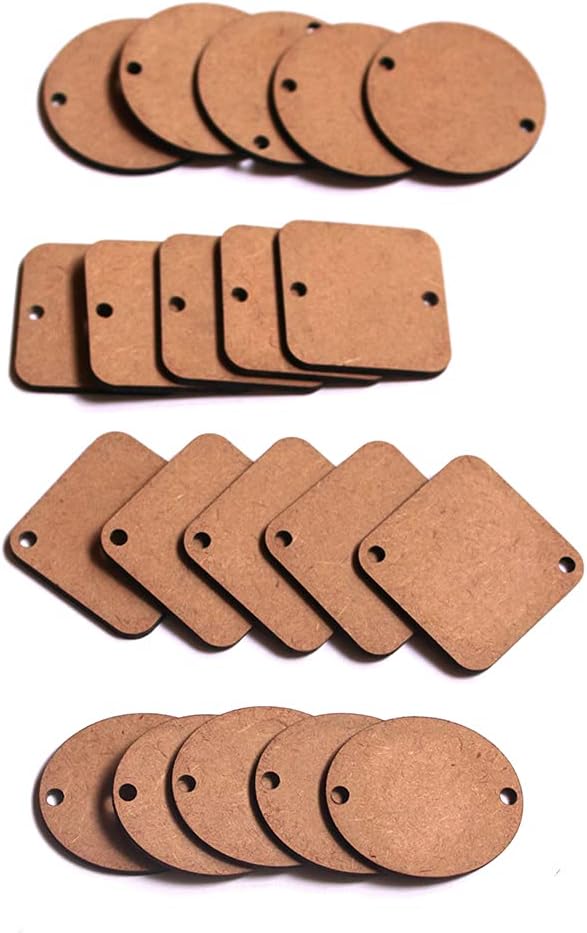 IVEI DIY MDF Cutouts of Rakhi/Friendship Band for Rakshabandan, Festivals - Plain MDF Blanks Cutouts for Painting Wooden Sheet Craft, Decoupage, Resin Art Work & Decoration - Set of 20