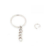 IVEI DIY Keychain Rings with Open Jump Rings for Craft | Metal Split Keyring of 25mm | Set of 50 for Jewlery, Charms and Purse Making | Craft Essentials for Small Businesses (Keychain Rings Set 50)