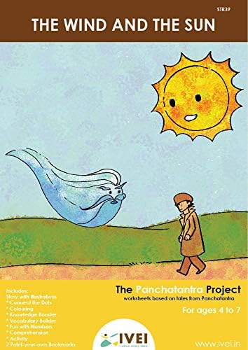 IVEI Panchatantra Story Kids Learning Book - Workbook and 2 DIY Bookmarks - Colouring Activity Worksheets - Creative Fun Activity and Education for Kids - The Wind and The Sun ( Age 4 to 7 Years )