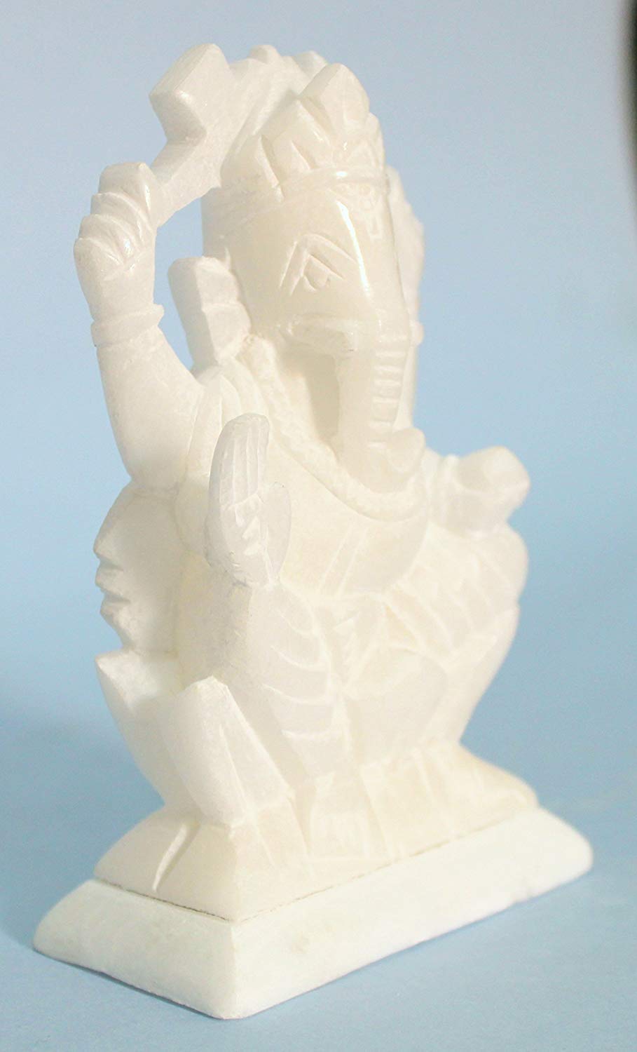 StonKraft Marble Ganesh Ganesha Statue Murti Idol (5" Left Trunk)