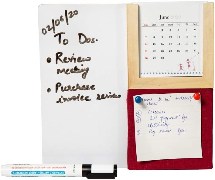 IVEI Warli Desk Calendar with Whiteboard, Pin Board & Pen Holder - Table Top Calendar Set - All-in-one Calendar Desk Organizer - Innovative gift for Office Desk Decor, School, Home