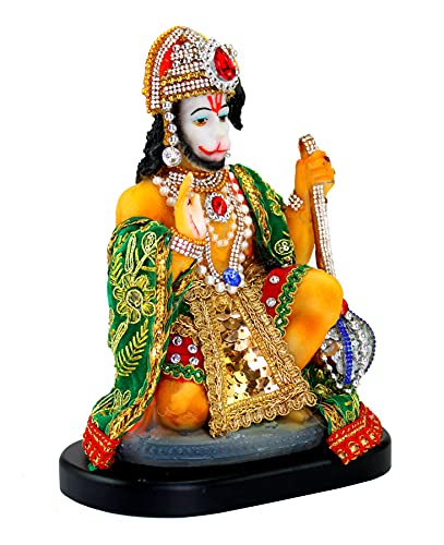 eSplanade Resin Hanuman Anjaneya Pavan Putra Idol Murti Moorti Statue (8.5 x 5.25 Inches)