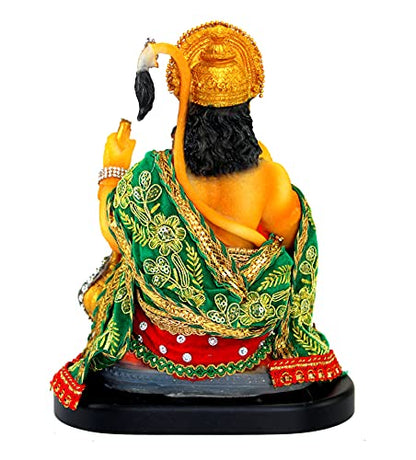 eSplanade Resin Hanuman Anjaneya Pavan Putra Idol Murti Moorti Statue (8.5 x 5.25 Inches)