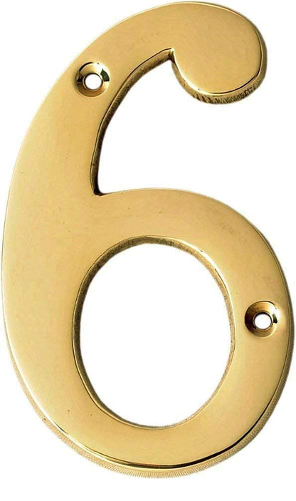 eSplanade 4" Brass House Hotel Door Number Plaque Numeric Numerical Digit 0-9 (8 (Eight))