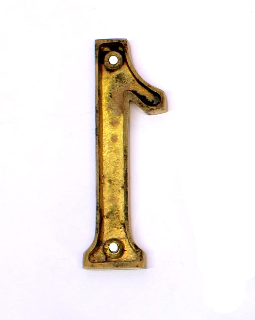 eSplanade 4" Brass House Hotel Door Number Plaque Numeric Numerical Digit 0-9 (0 (Zero))