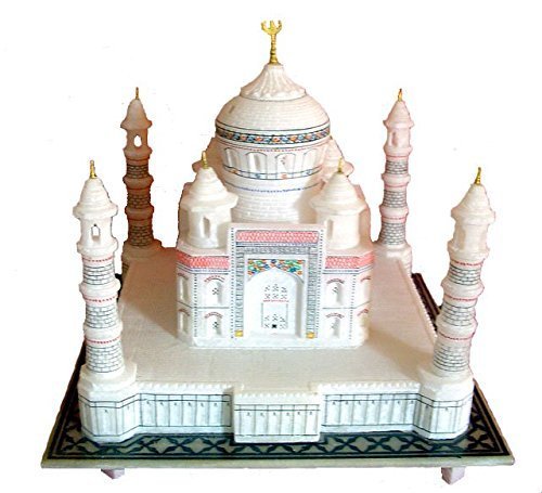 StonKraft Taj Mahal Replica, White Marble Sculpture, Handcrafted 6 inch Souvenir from India