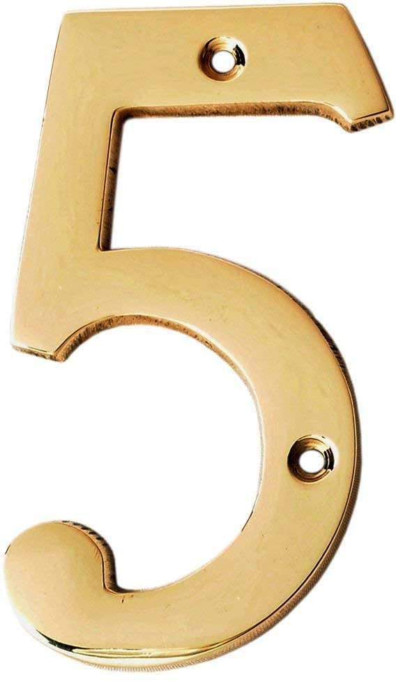 eSplanade 4" Brass House Hotel Door Number Plaque Numeric Numerical Digit 0-9 (8 (Eight))