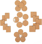 IVEI DIY MDF Shaped Pendants -MDF Cutouts Pendants - Plain, Primer MDF Blanks Pendant Cutouts - for Painting Wooden Sheet Craft, Decoupage, Resin Art Work & Decoration