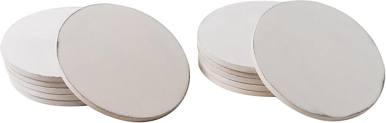 IVEI MDF DIY Coasters Wood Sheet Craft with Primer -MDF Plain Wooden Coasters Round Shaped Blank Cutouts for Painting Wooden Sheet Craft, Decoupage, Resin Art Work Set of 12 (3.5*3.5 * 0.25 Each)