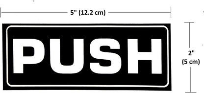 eSplanade Push Pull Door Decal Stickers Sign - Easy to Mount Weather Resistant Long Lasting Ink (Size 5" x 2")