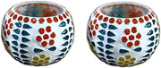 eSplanade Tealight Tea light Votive Candle Holders Votive - Glass (Set of 2) Multicolor
