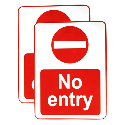 eSplanade No Entry Sign Red & White Sticker Decal - Easy to Mount Weather Resistant Long Lasting Ink (Size -7.5