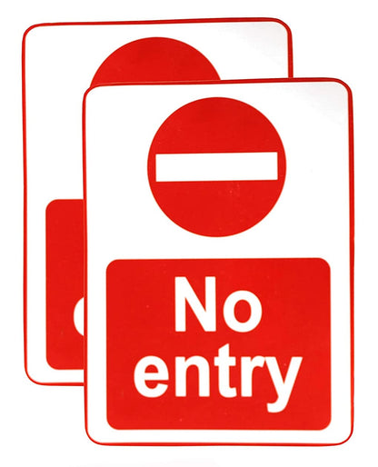 eSplanade No Entry Sign Red & White Sticker Decal - Easy to Mount Weather Resistant Long Lasting Ink (Size -7.5"x5.5")