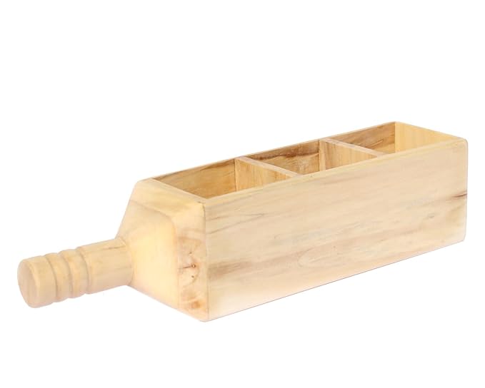 Esplanade Wooden Shot Glass Holder - Handcrafted Wooden Bottle-Shaped Shots Glass Holder Tray/Stationery Holder - Holder for Tequila - 3 Shot Glass Serving Set - Innovative Desk Organizer