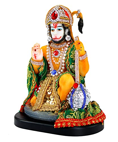 eSplanade Resin Hanuman Anjaneya Pavan Putra Idol Murti Moorti Statue (8.5 x 5.25 Inches)