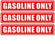 Outdoor/Indoor (3 Pack) 6.25" X 1.25" GASOLINE ONLY Sign Label Sticker Decal For Fuel Gas Can Car Vehicle Tank - Back Self Adhesive Vinyl