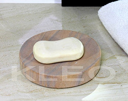 KLEO Natural Stone Soap Dish Soap Holder Bath Accessories for Bathroom, Tub or Wash Basin Accessory (Black)