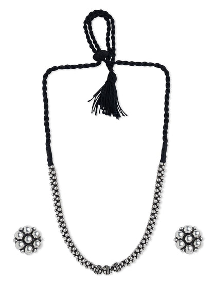 Binni s Wardrobe Oxidized Jewellery Set (Necklace, Earings, Womens), 99 cm, Metal, No Gemstone