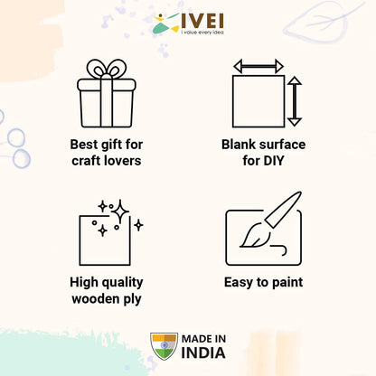 IVEI DIY Ply Wood Sheet Square Craft Magnet - Plain Plywood Fridge Magnet Blanks Cutouts - Set of 20-2" Inches - Magnets for Painting Decoupage Resin Art Work & Decoration