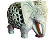 StonKraft Indian Handmade Marble Soapstone Elephant - Baby Inside Mother's Tummy- 5" & 6" Inches