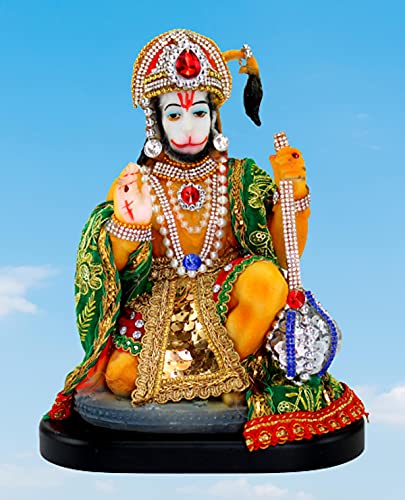 eSplanade Resin Hanuman Anjaneya Pavan Putra Idol Murti Moorti Statue (8.5 x 5.25 Inches)