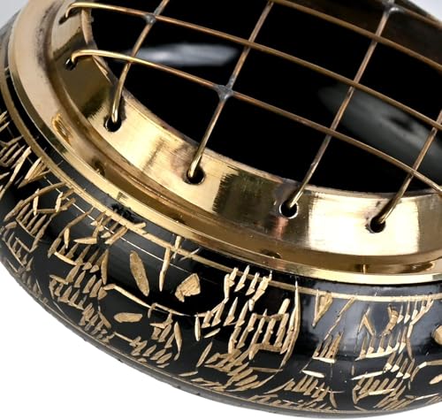 Esplanade Brass Charcoal Incense Burner | Loban Burner, Dhoop Dhuni Burner, Resin Burner for Home & Temple