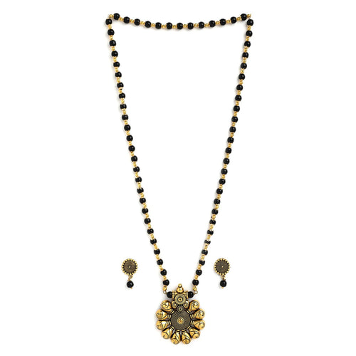 Binni s Wardrobe Oxidized Jewellery Set (Necklace, Earings, Womens), Metal, No Gemstone