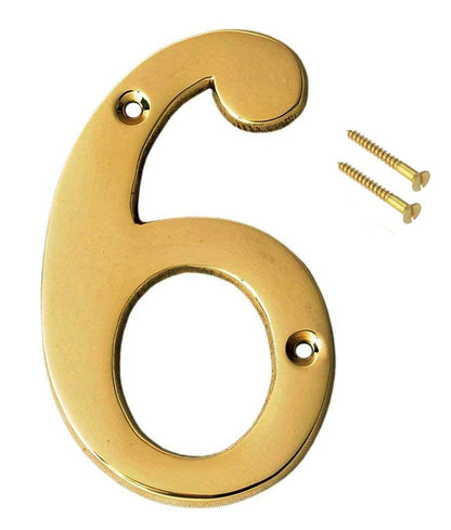 eSplanade 4" Brass House Hotel Door Number Plaque Numeric Numerical Digit 0-9 (0 (Zero))