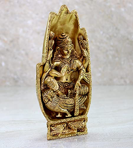 eSplanade Brass Lakshmi Laxmi Goddess Murti Idol Statue Sculpture Figurine - Pooja Idols - Home Decor - Golden - 7" Inches