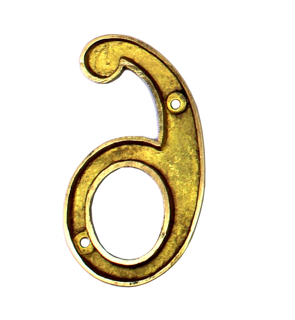 eSplanade 4" Brass House Hotel Door Number Plaque Numeric Numerical Digit 0-9