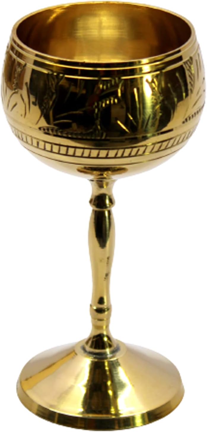 ESPLANADE Brass Chalice Goblet Shot Glasses Wine Coupes Glasses - 4.5" Inches Height