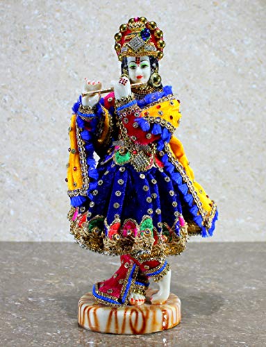 eSplanade Resin Krishna Kishan Murti Idol Statue Sculpture (11", 12.5", 14" Inches) Multicolour