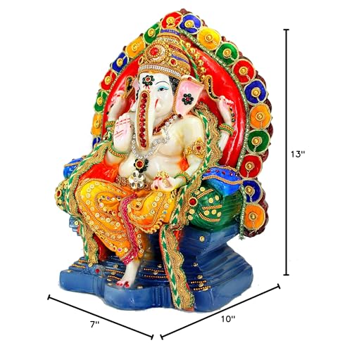 eSplanade Resin Ganesh Ganesha Ganpati Murti Idol Statue Sculpture (13") | Pooja Idols | Home Decor