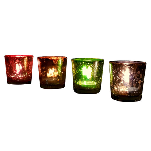 eSplanade Tealight Holders, Tea Light Holder Votive Candles Holders (Glass Tealight Set of 4)